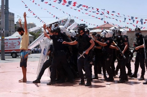 But the Turkish police responded with immense violence and brutality